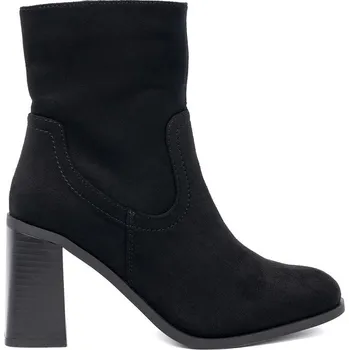 Dámské polobotky Praktické kotníkové boty dámské černé na širokém podpatku 37