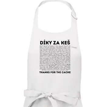 Kuchyňská zástěra Díky za keš (v různých jazycích) - Dámská zástěra na vaření - Univerzální velikost ( Bílá )