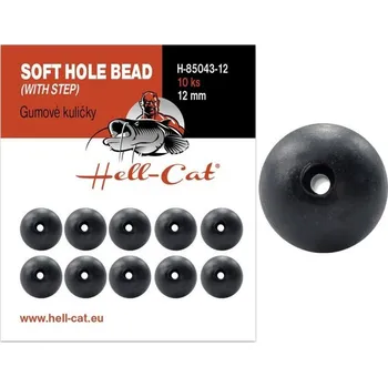 10ks Gumové Zarážky Soft Hole Bead Hell-Cat 12mm
