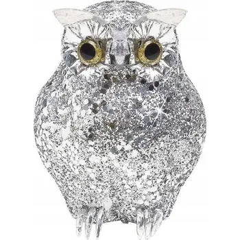 Party dekorace Stříbrná Třpytivá Sova Dekorace na Halloween
