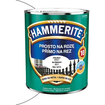 barva na kov HAMMERITE Přímo na rez 0,7L BÍLÁ POLOMATNÁ RAL 9010