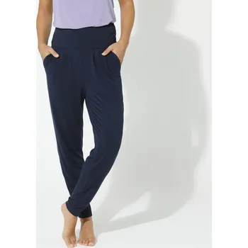 Dámské kalhoty Pohodlné úpletové kalhoty na jógu nám. modrá 54