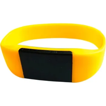 Náramek CX02155 T5577 125kHz RFID Silikonový Náramek s Přepisovatelným ID Žlutá