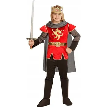 Karnevalový kostým KOSTÝM MALÝ KRÁL ARTUŠ RYTÍŘ ČERVENÝ RYTÍŘ 128