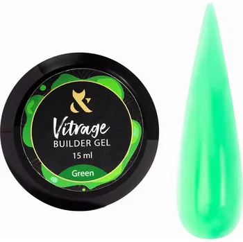 Lak na nehty Stavební gel na nehty Vitrage Builder Gel Zelený 15 ml