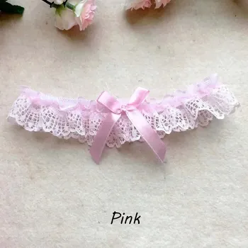 Dámské erotické prádlo Sexy krajkové podvazky s mašlí | podvazky, doplňky - Růžový