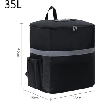 Velkokapacitní chladící termotaška na jídlo | chladící taška, termo batoh - Černá 35L