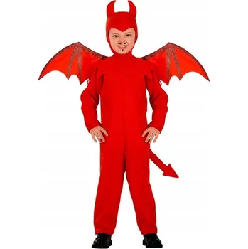 Karnevalový kostým KOSTÝM ČERTA ĎÁBEL ĎÁBLÍK HALLOWEEN LUCIFER 128 červená halloween 128