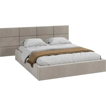 Postel Čalouněná postel DENVER 90x200 s kovovým zdvižným roštem PARIS BÉŽOVÁ