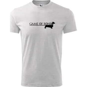 Chlapecké tričko Jezevčík Game of bones - Tričko dětské bavlněné - 134 cm/8 let ( Světlešedý Melír )