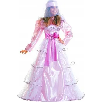 Karnevalový kostým KOSTÝM DĚTSKÝ MALÁ PRINCEZNA RŮŽOVÝ VOLÁNKY ČELENKA KARNEVAL 158