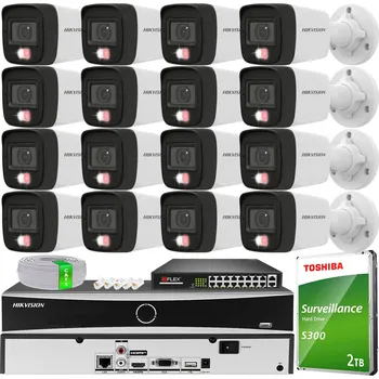 Bezpečnostní kamera Monitorovací sada pro 16 kamer 4MPx Hikvision Hybrid Light PoE s mikrofonem