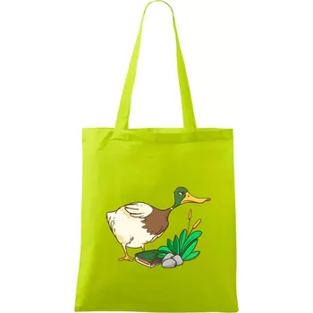 Geokačer s keškou - Taška bavlněná - 42 x 38 cm ( Limetková )
