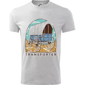 Chlapecké tričko Transporter - Tričko dětské bavlněné - 98 cm / 2 roky ( Světlešedý Melír )