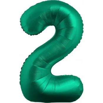 Balónek Balónek číslo 2 zelený chromový 86 cm