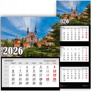 Kalendář TRÍDÍLNÝ NÁSTĚNNÝ KALENDÁŘ ROK 2026 BAZILIKA SVATÁ LIPKA - NÁBOŽENSKÝ VZOR