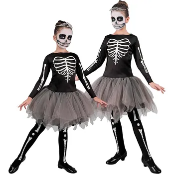 Karnevalový kostým Dívčí kostým baletka kostlivec - Pro věk 5-7 let