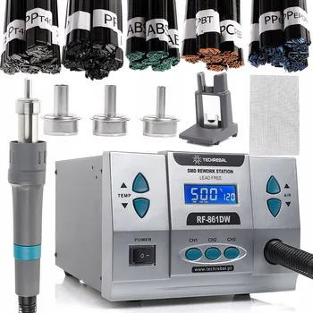 Svářečka Svářečka plastů horkým vzduchem TECHREBAL RF-861DW 1000W Sada s 5 svařovacími dráty a mřížkou