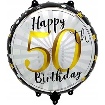 Balónek Fóliový balónek Happy 50th Birthday 50. Narozeniny Padesátka Party 45 cm