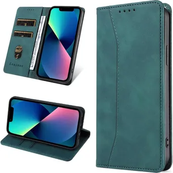 Pouzdro na mobilní telefon Pouzdro s klopou pokrowiec na telefon Leaisan pro Apple iPhone 13 mini, zelené