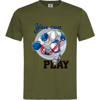 Pánské oblečení Tričko You Can Play Druh: Pánské, Barva: Khaki, Velikost: S