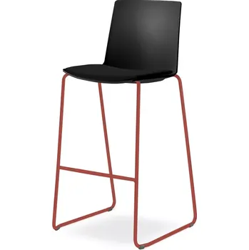 Jednací židle Barová židle SKY FRESH 062-Q-N14 (4-nohá kostra odstín signální červená RAL 3001, čalouněný sedák)