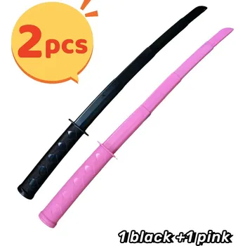Dětská zbraň Teleskopický samurajský meč pro děti | hračka, replika zbraně - Růžová Černá 2 ks
