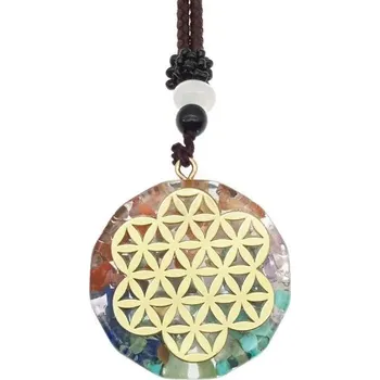 Náhrdelník Čakrový energetický náhrdelník orgonit | ochranný amulet, meditační šperk - 7 čaker - I