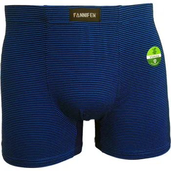 Boxerky FANNIFEN Pánské bambusové boxerky proužek M6723 Barva: Modrá, Velikost: XL