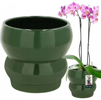 Květináč KVĚTINÁČ KVĚTINÁČ ZELENÝ OBAL NA KVĚTINÁČ 11,5 CM GLAZOVANÁ KERAMIKA KVĚTINY ROSTLINA