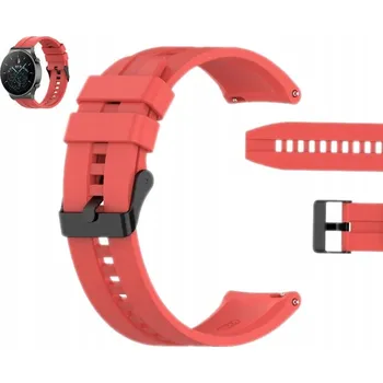Příslušenství k chytrým hodinkám ČERVENÝ SILIKONOVÝ PÁSEK ŘEMÍNEK 22 MM PRO HODINKY HUAWEI WATCH 46 MM