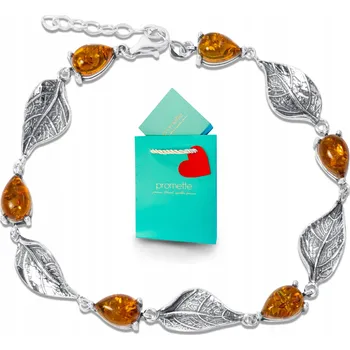 Náramek Stříbrný náramek s jantarem baltský jantar stříbro 925 jako dárek