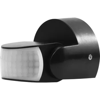 Pohybové čidlo PIR senzor pohybu, 360°/180°, 1200W, IP65, nástěnný, černý, voděodolný