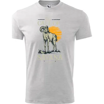 Savana koza - Tričko dětské bavlněné - 98 cm / 2 roky ( Světlešedý Melír )