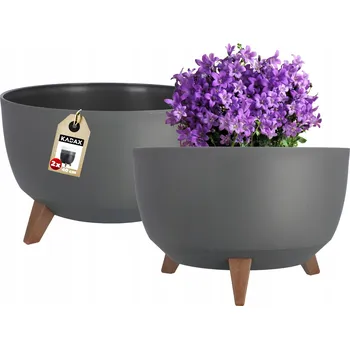 Květináč Květináč plast šedý Kadax 39,5 cm x 39,5 x 25 cm