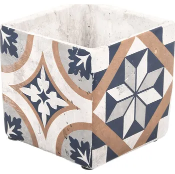 Květináč Květináč beton béžový, modrý, šedý Esschert Design 13,1 cm x 13,1 x 13,2 cm