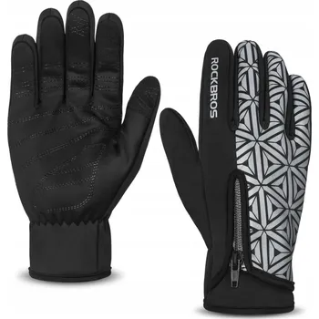 Cyklistické rukavice Cyklistické rukavice softshell teplé zima podzim Rockbros S077-8 XL