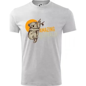 Amazing Australia koala - Tričko dětské bavlněné - 98 cm / 2 roky ( Světlešedý Melír )