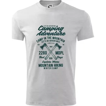 Chlapecké tričko Camping Adventure Mountain hiking - Tričko dětské bavlněné - 98 cm / 2 roky ( Světlešedý Melír )