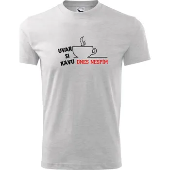 Chlapecké tričko Uvař si kafe, dneska nespím - Tričko dětské bavlněné - 98 cm / 2 roky ( Světlešedý Melír )
