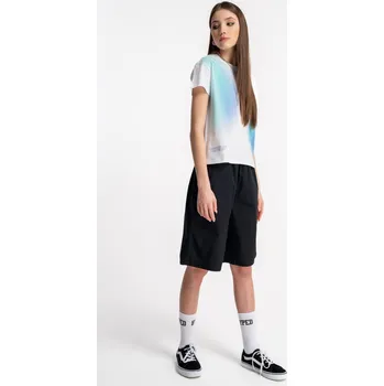 Dívčí kraťasy Reporter Young | Dívčí černé jednobarevné kraťasy s elastickým pasem - Barva ČERNÁ, Velikost 146 251-0112G-44-100-1