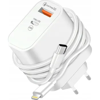 RYCHLÁ NABÍJEČKA PRO IPHONE 20W USB TYP-C + KABEL LIGHTNING 3000mA SADA