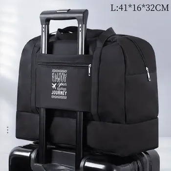 Cestovní taška Velká cestovní organizér taška s oddělením | cestovní taška, příruční zavazadlo - Černá L B