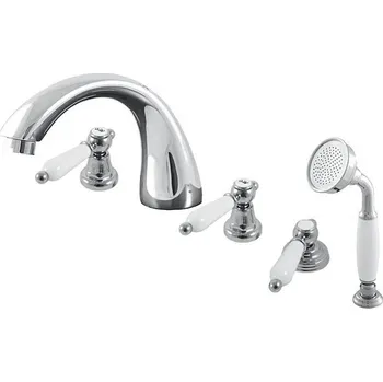 Slezák - RAV Vanová baterie 4-otvorová MORAVA RETRO - MK569.xP, Chrom Připojovací hadičky - závit: 3/8"