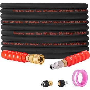 Zahradní hadice SucceBuy Hadice k Tlakové Myčce 30,48 m PVC Polyester Rychlospojka 3/8"