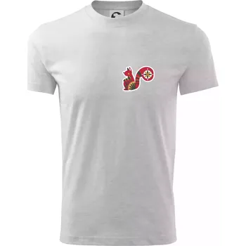 Chlapecké tričko Folklor na prsu veverka - Tričko dětské bavlněné - 98 cm / 2 roky ( Světlešedý Melír )