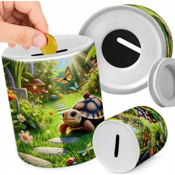 Obraz KERAMICKÁ POKLADNIČKA NA MINCE PRO DĚTI DÁREK DOMÁCÍ ZVÍŘÁTKA