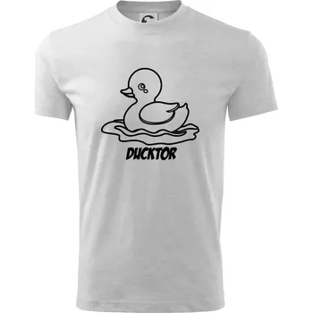 Ducktor - Tričko dětské bavlněné - 98 cm / 2 roky ( Světlešedý Melír )