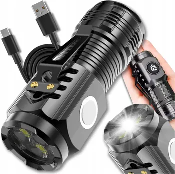 Svítilna MINI KAPESNÍ SVÍTILNA VÝKONNÁ VOJENSKÁ XHP ZOOM REFLEKTOR SOS TURISTICKÁ