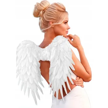 ANDĚLSKÁ KŘÍDLA BÍLÁ VÁNOČNÍ ANDÍLEK VÁNOCE 50 X 50 CM